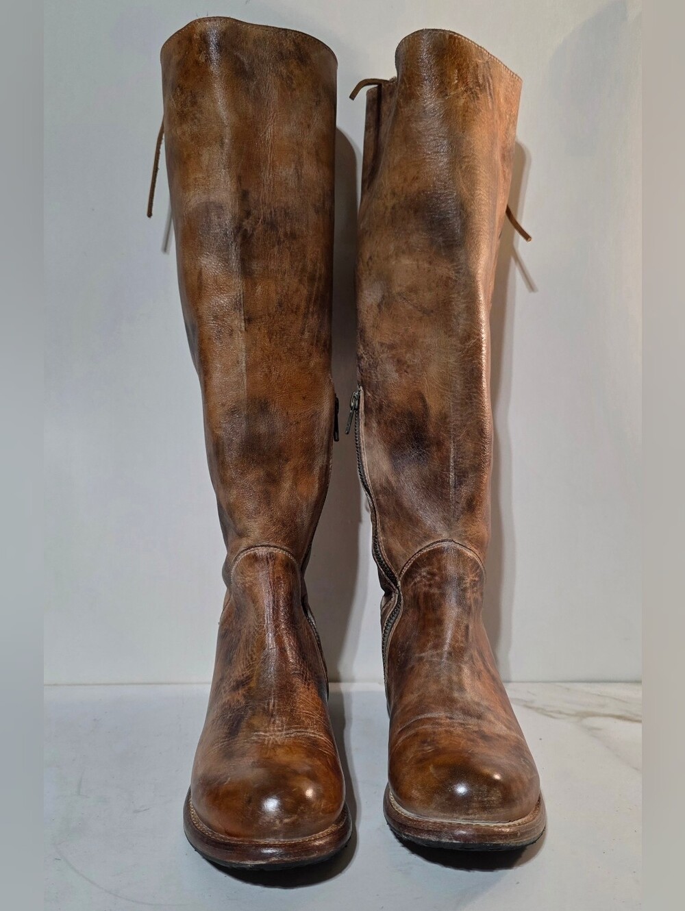 BED STU MANCHESTER TALL LEATHER LACE UP RIDING BOOTS TAN RUSTIC WESTERN SZ 7 - Picture 6 of 15